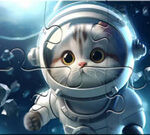 직소 퍼즐: 우주비행사-고양이
